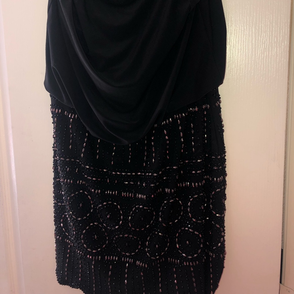 Xscape Black beaded dress size 12